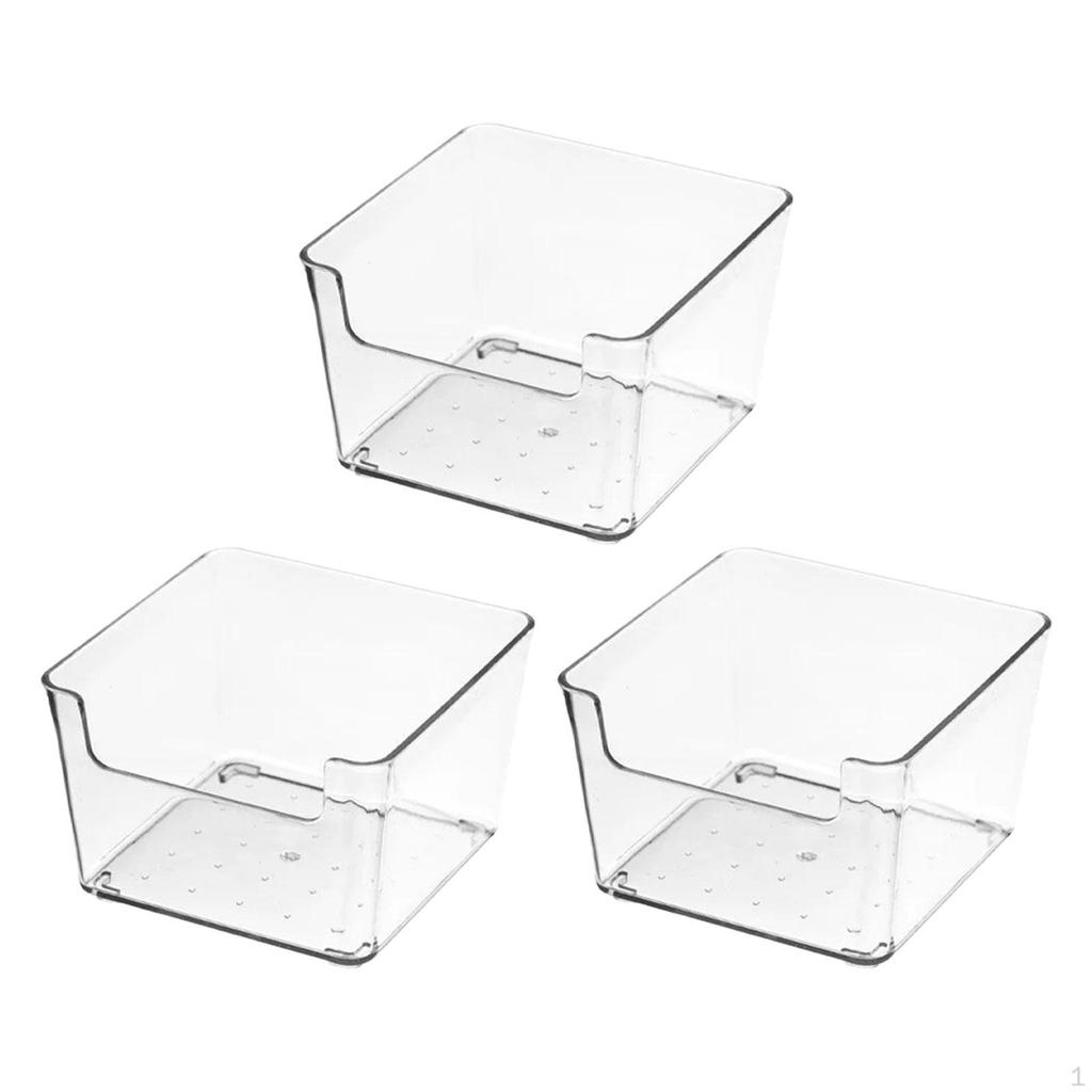 3 Pieces Acrylic Storage Box Desk Organizer Clear Drawer for Baby Products
