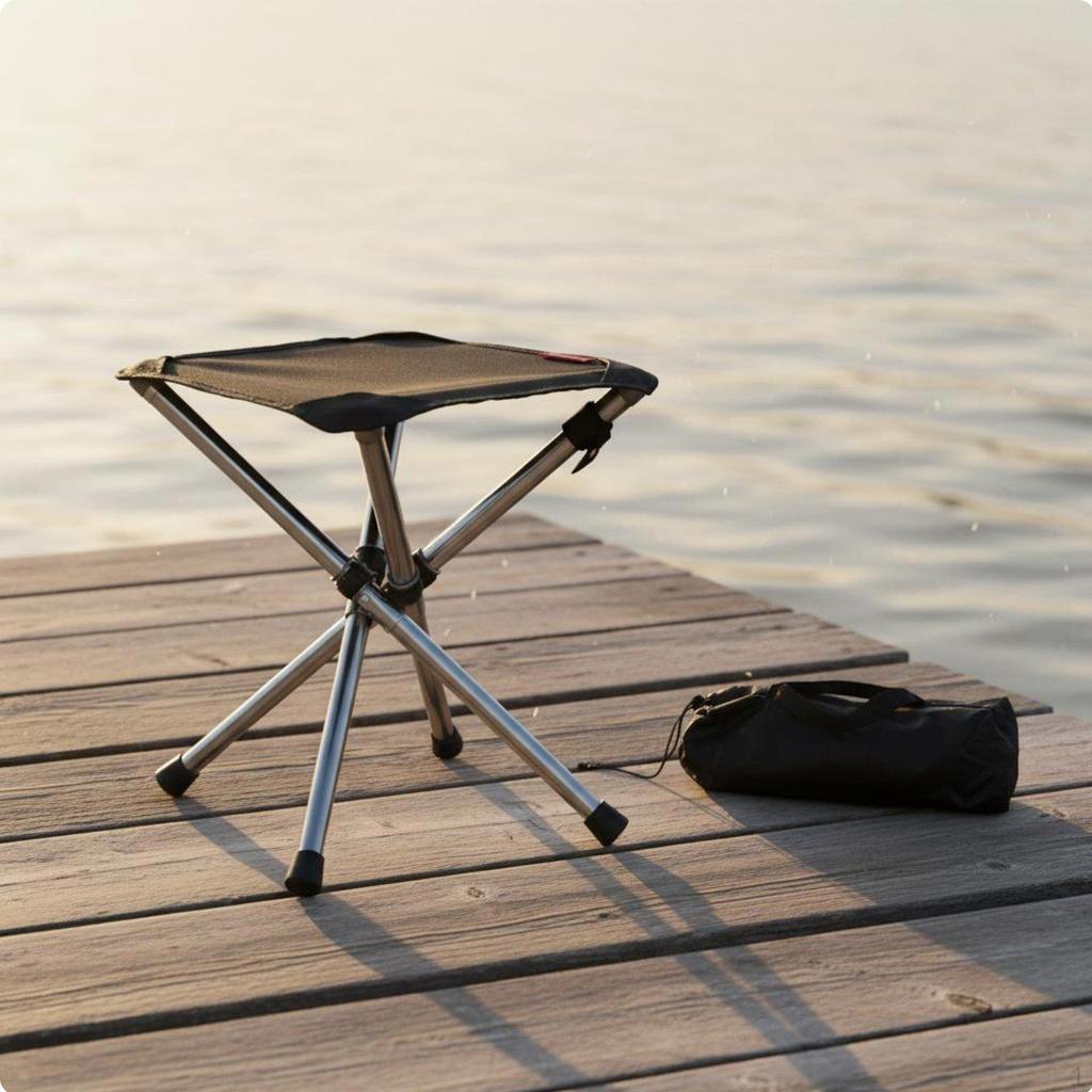 Portable Fishing Stool Compact Retractable Folding for Camping, Travel S Upgraded