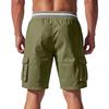 Pantalones Cortos Cargo Ligeros Transpirables con Cintura Elástica y Cordón, Estilo Casual Vintage para Hombre, Múltiples Bolsillos para Actividades al Aire Libre