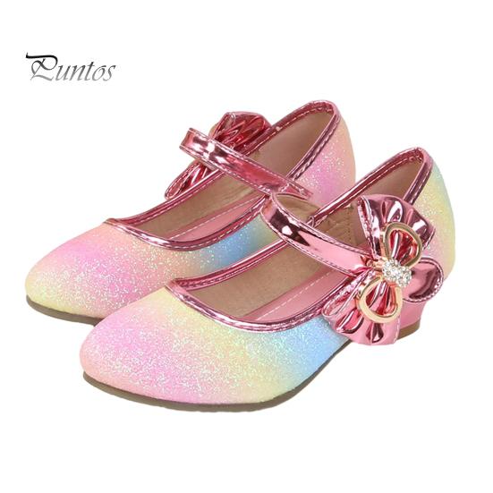 

Туфли принцессы на плоской подошве с низким каблуком для девочек, блестящие туфли Мэри для свадебной вечеринки с блестящим бантом на ремне, формальные туфли для детей 33 разноцветный