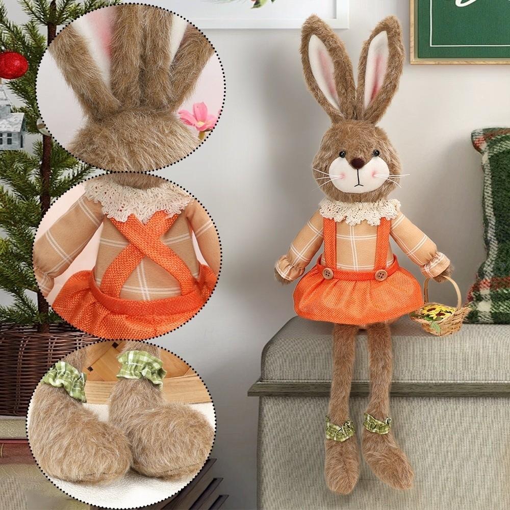 Pastoral Style Easter Bunny Ornament Long Legged Rabbit Decor  Spring Season