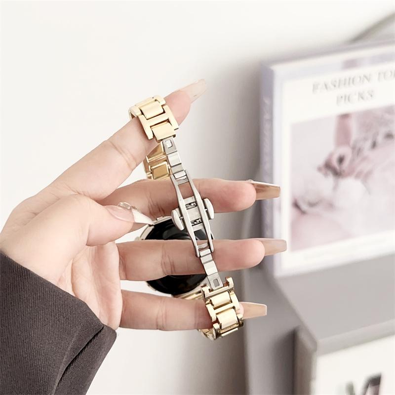 Correa de acero inoxidable de 20 mm, 22 mm y 18 mm para Samsung Galaxy Watch Band 6, 5 y 4, pulsera clásica de metal para Huawei GT3, 4Pro y Amazfit