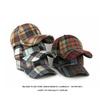 Autumn Winter Hat Women's Hard Top Baseball Cap Classic Vintage Plaid Cap for Men