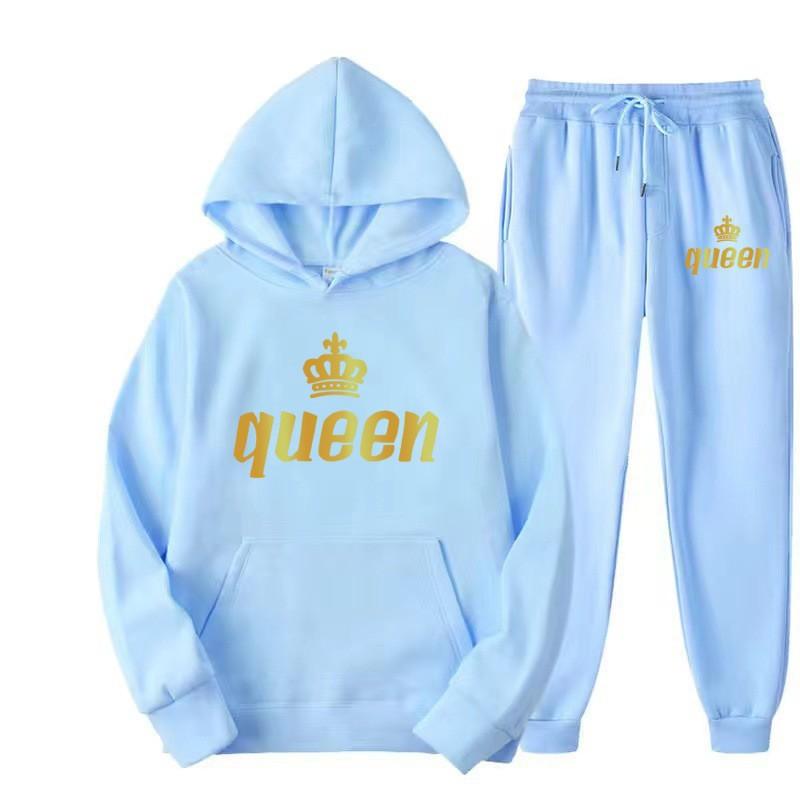 Hot-selling Fleece Pullover Hoodie Sweatpants Set Men and Women Youth Fashion Casual Letter Printing 2-piece Set