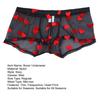 Yousheng Men Boxer Underwear Elastic Mid-rise Perspective Hollow Mesh Design Boxer Briefs Heart Pattern Underwear Anniversary Gift