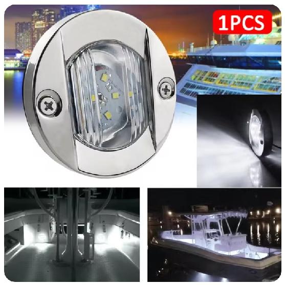6LED 12V Round Yacht Marine Boat LED Stern Light Cabin Deck Courtesy Light Marine Interior Cabin Lights White/blue Waterproof 3