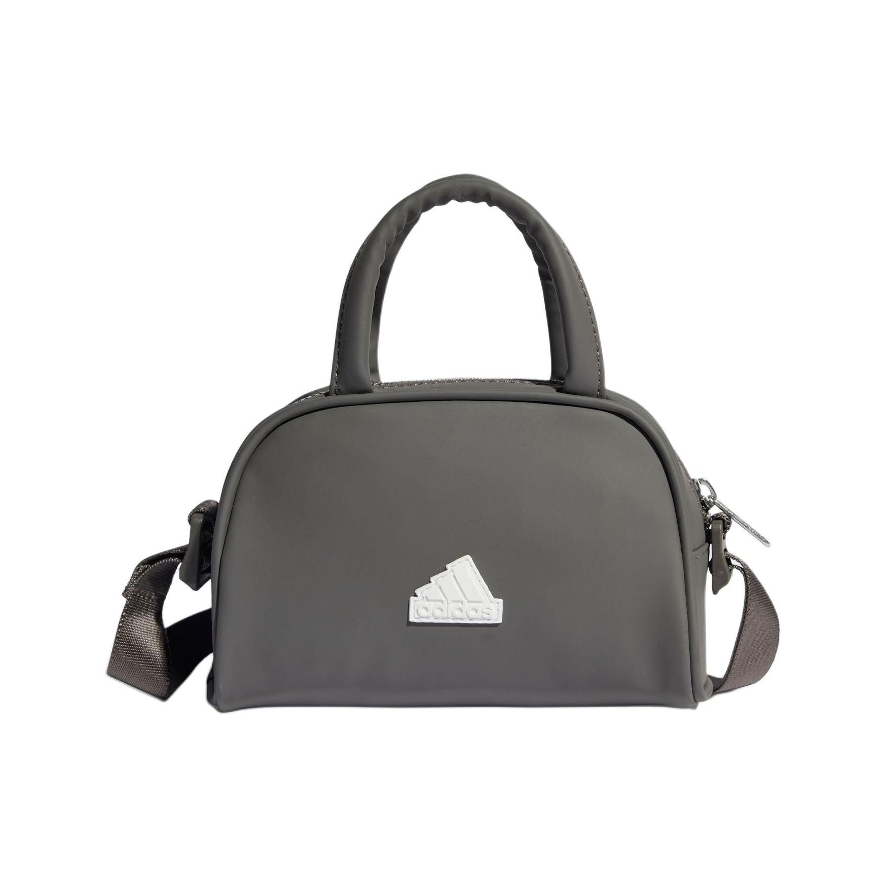

Adidas PU Leather Small Bowling Casual Trend Bowling Bag Women Bags Charcoal White IN9112 Charcoal Gray & White