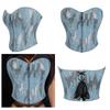 Girl Low Cut Strapless Vest Sexy Overbust Sequins Fishboned Corset Nightclub Banquets Party Body Slimming Strapless Vest