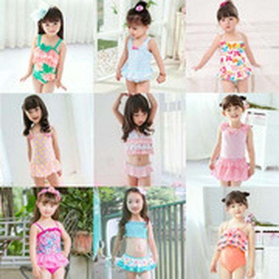 Colorful Print Adjustable Tie Bikini Set for Girls - Baby To Medium Sizes