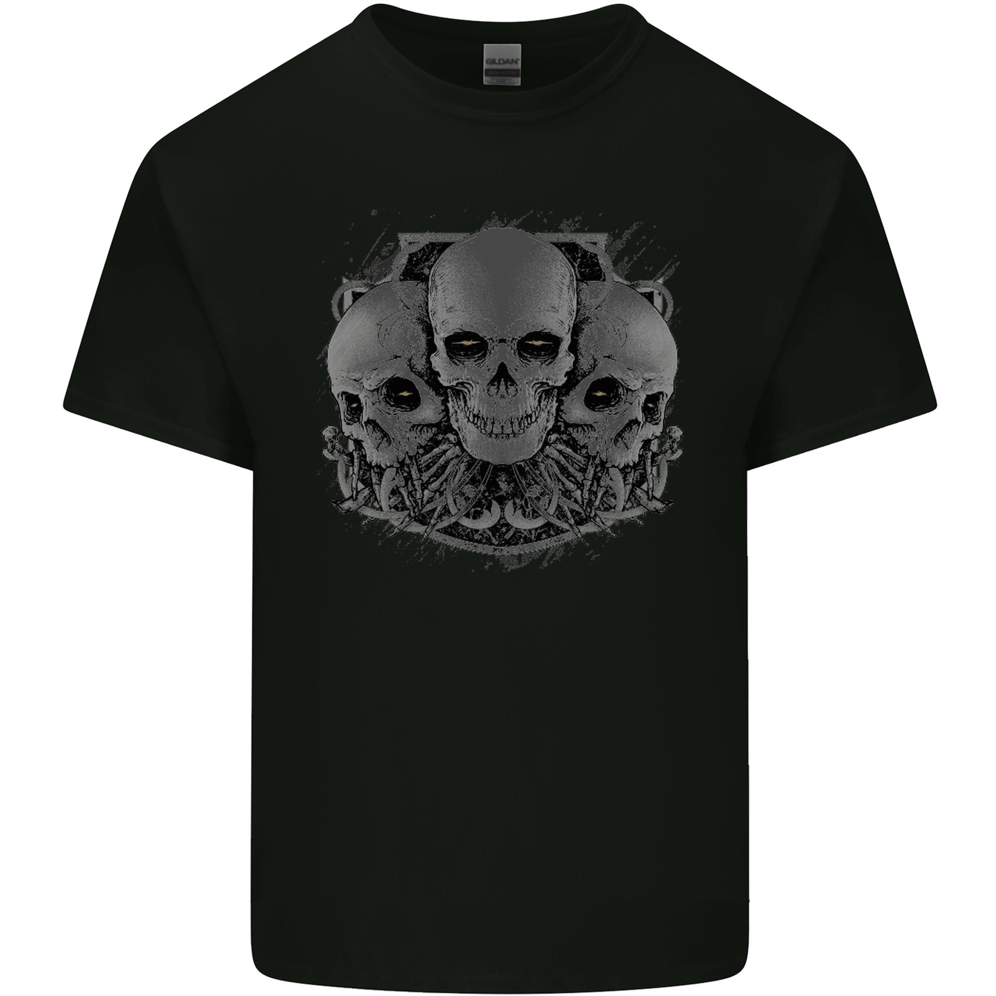 Gothic Skulls Biker Motorcycle Motorbike Unisexs Light Cotton TShirt S