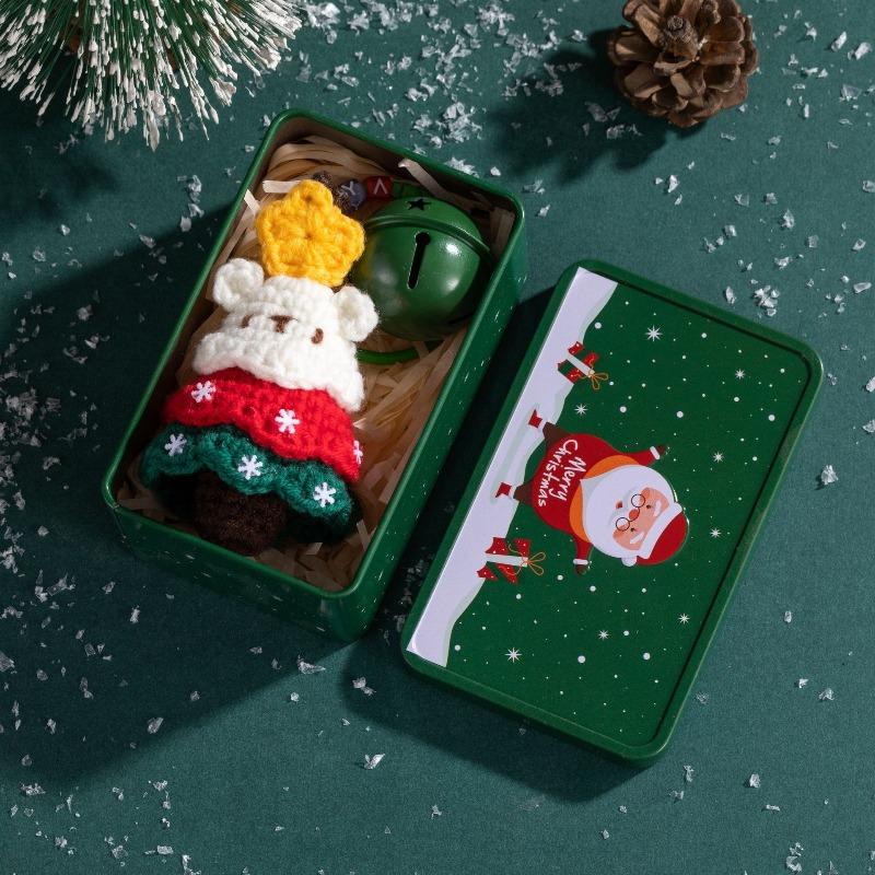 Christmas wool crocheted pendant creative wool Christmas wreath exquisite pendant decorative bag Christmas decorations