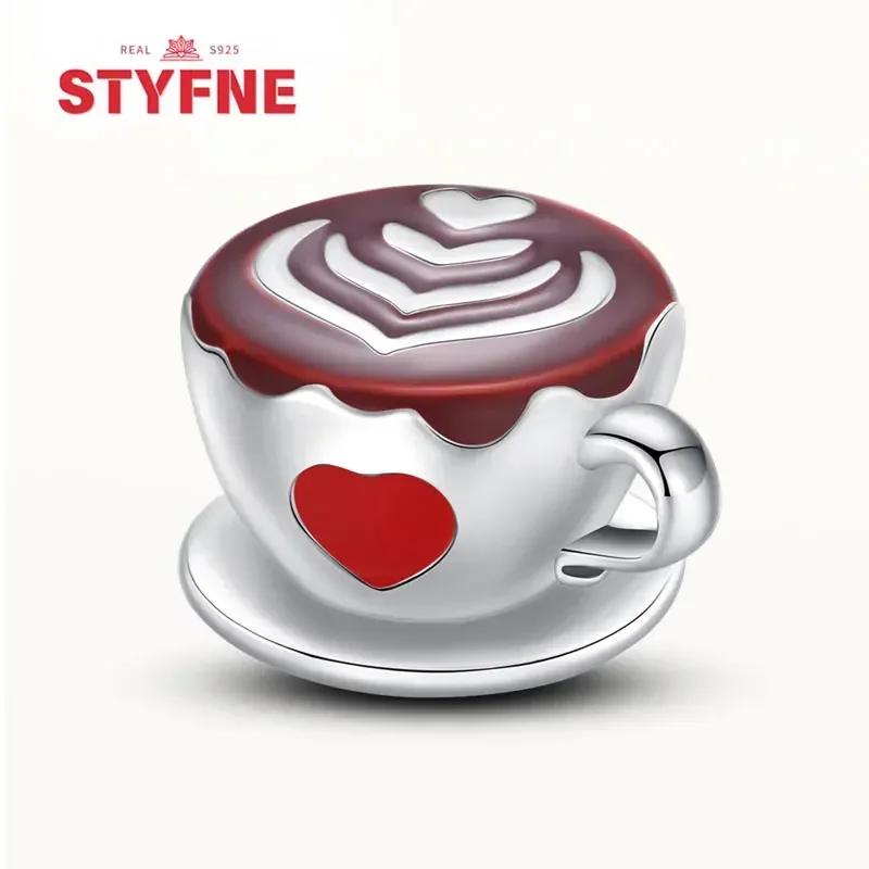 Coppermoe Paw Coffee Cup Beads Pendant Fit Charmscopper Original Bracelet For Women Fine Jewelry Diy Gifts