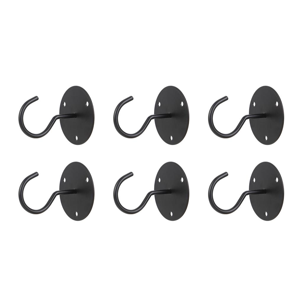 6 Set Ceiling Hook Set Heavy Duty Metal Hangers for Hanging Plants Bird Feeders Flower Pots Wind