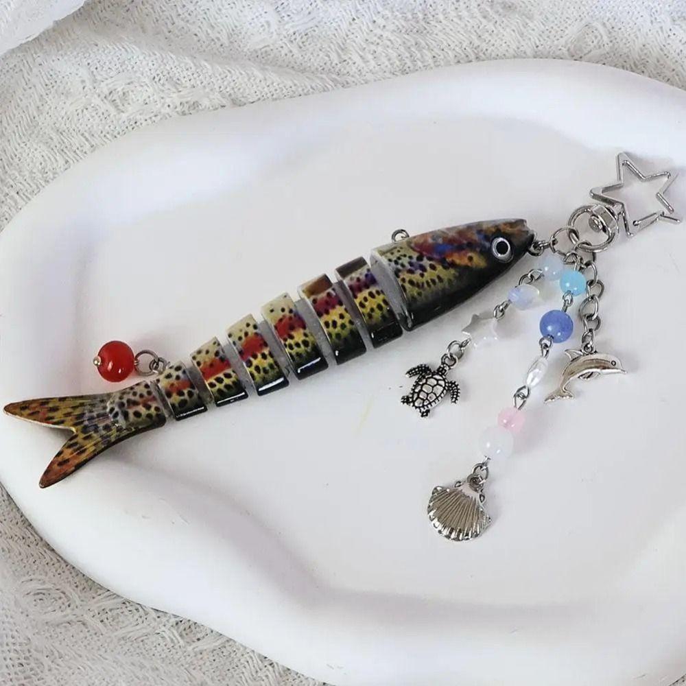 Vysoce precizní ručně vyráběné přívěsky na klíče s rybami Bionický design Šňůrka na rybí nástrahy Batoh