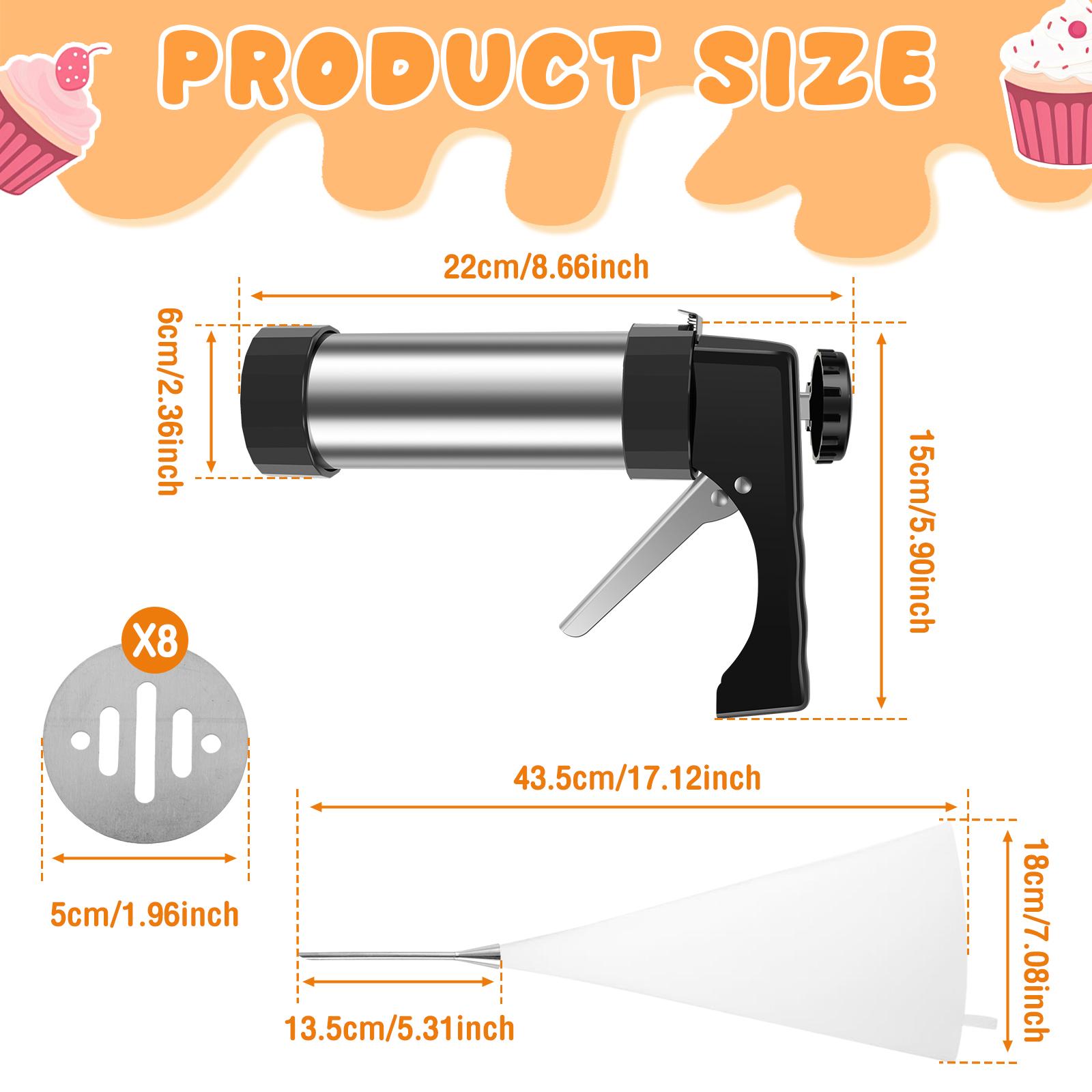 

Stainless steel household deep-fried dough sticks maker gun Cream mounted flower gun with a variety of flower mounted mouth