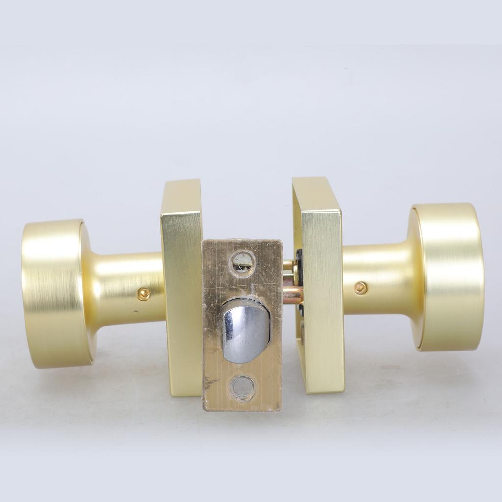 Practical Gold Door Knobs Interior Portable Sturdy Passage Hall Closet Satins Brass Finish for Modern Homes Use