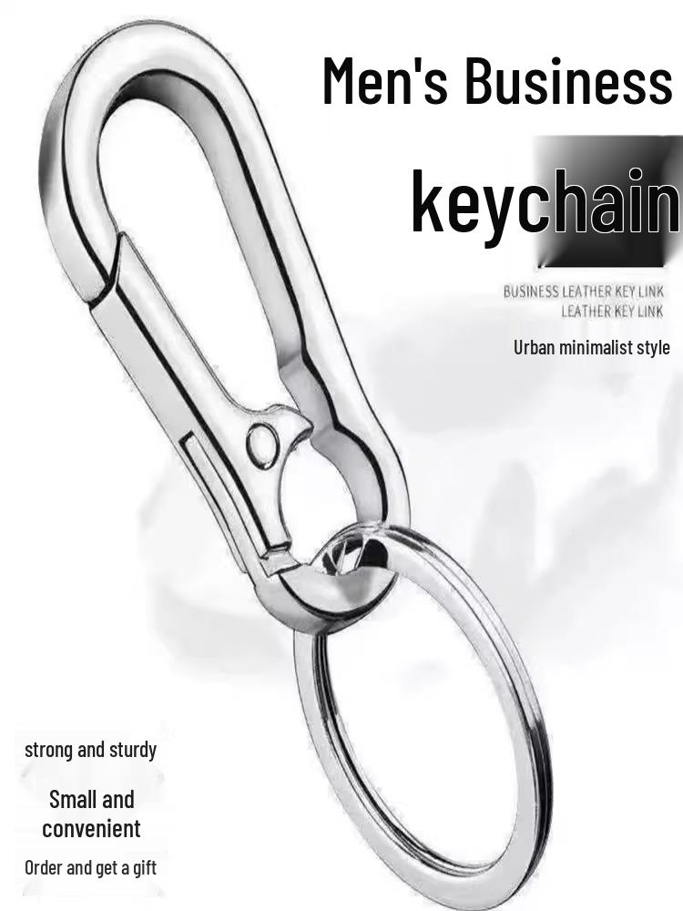 Men's High-End Metal Keychain: Thickened Spring Quick Release Ring Pendant