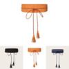 Trendy Boho Fringe Rope Waist Belt Handmade Wide Faux Leather For Casual Women Fashion