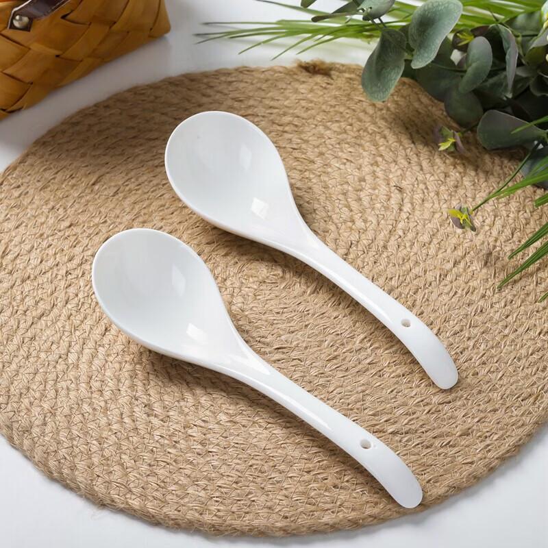 Set of 10 Ceramic Chinese Style Small Spoons