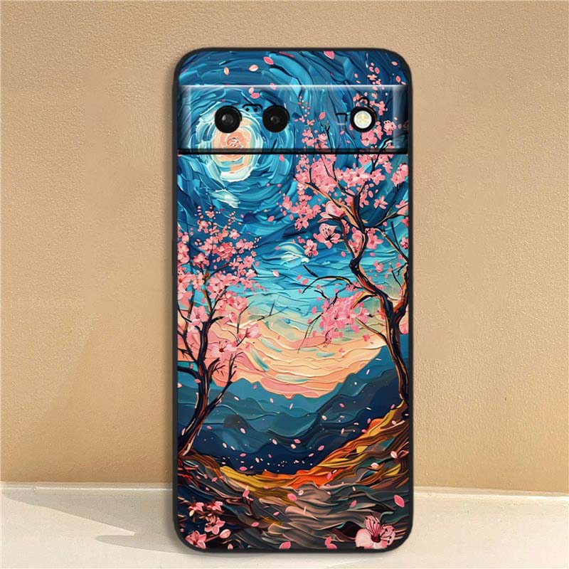 

Креативные пейзажные узоры Для Google Pixel 10 9a 9 8A 8 7 7A 6 6A Pro XL 2024 5G Черный Мягкий ТПУ Силиконовый Чехол для Телефона Google Pixel 6a