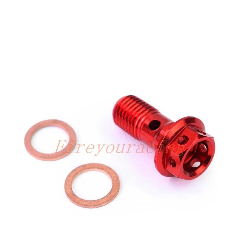 Motorrad Bremsleitungen Bremssattel Universal M10X1.25/1.0mm Banjo Schrauben Bunte Motorrad Ölnippel Schrauben Öl Schrauben