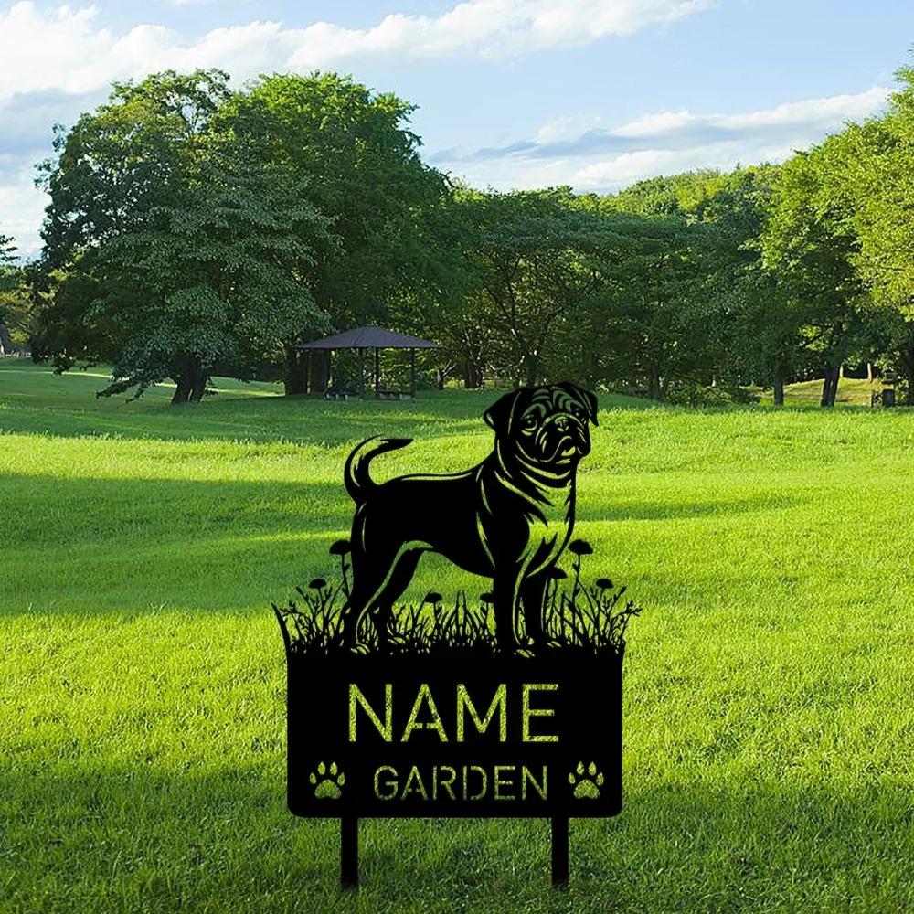 Metal Garden Stake Custom Dog Memorial Grave Marker Personalized Pet Sign Outdoor Remembrance Sympathy Gift