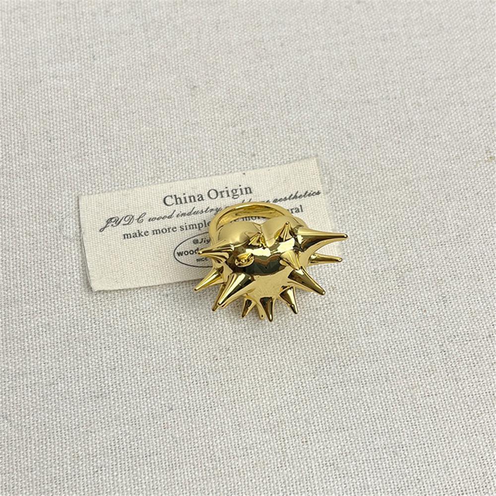 

Europe And The United States New Sea Urchin Rivet Geometric Metal Ring Niche Design Sense Of Female Accessory Gifts 2025 золотой