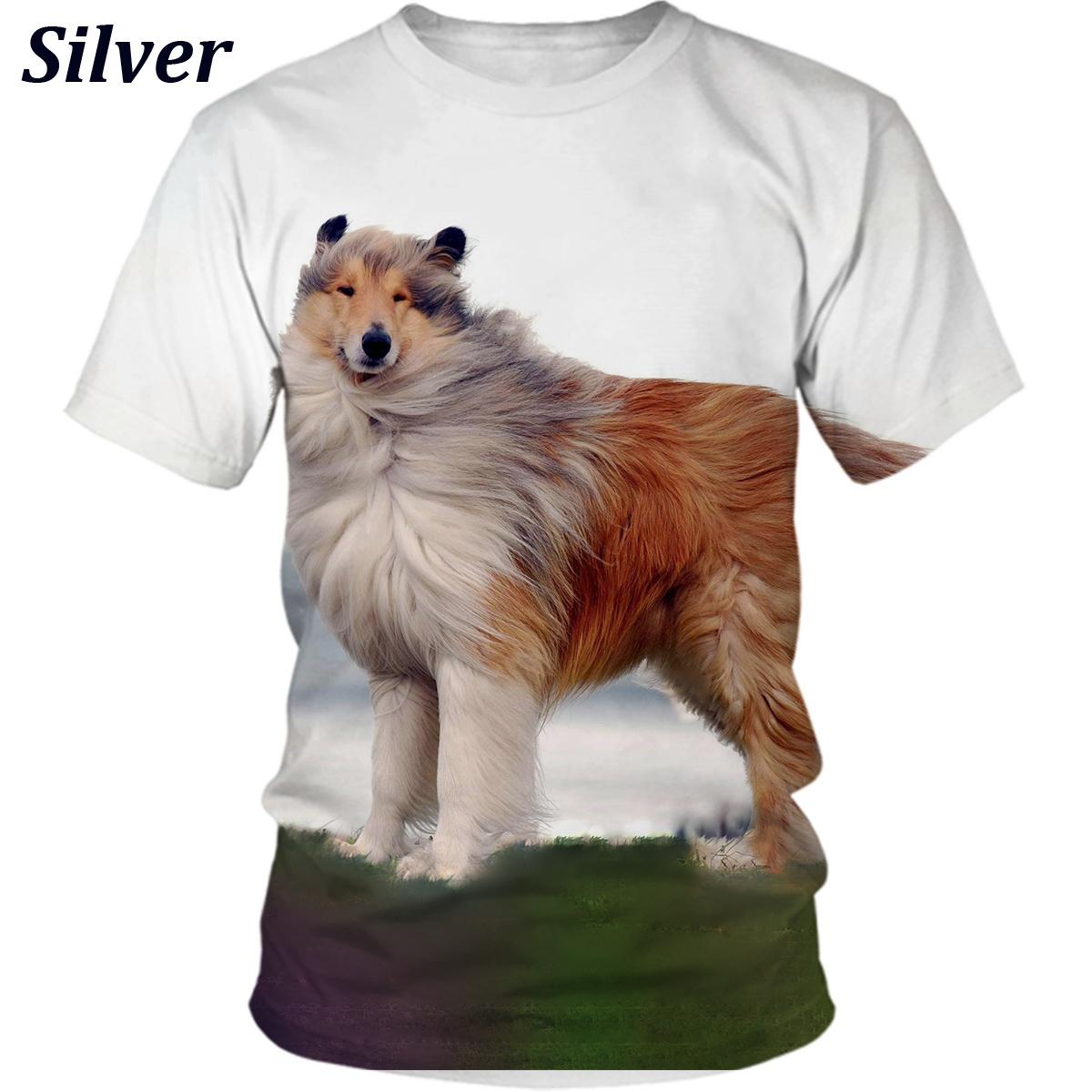 

Нова модна футболка унісекс із милим собакою 3D-Druckmuster, спортивна футболка для бордер-коллі, великий розмір XS-5XL 6XL