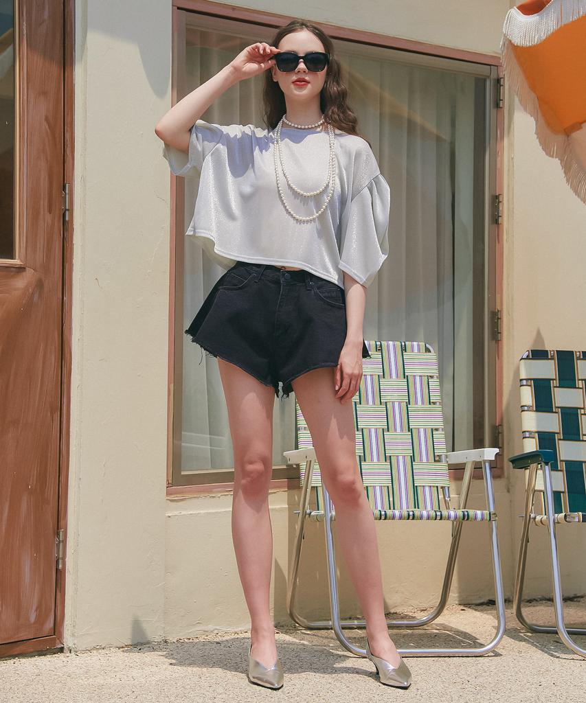 UNKNOWN PLANET Up-239 Flare Shorts Black