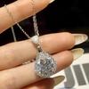 Teardrop Necklace Platinum 5CT Moissanite Women's Lab-Grown Eco-Friendly Durable Long-Term Wear Gift