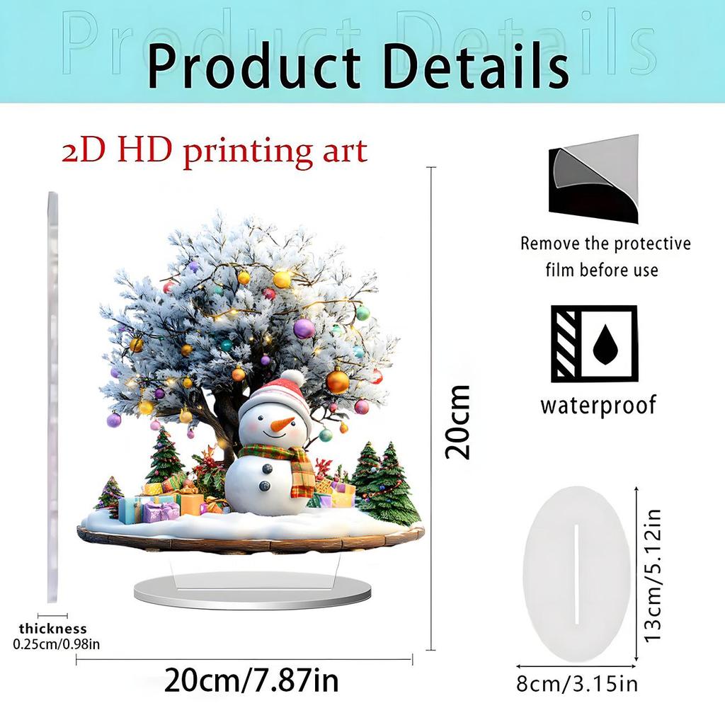 Ornement de table pomme de Noël et du Nouvel An en acrylique 2D
