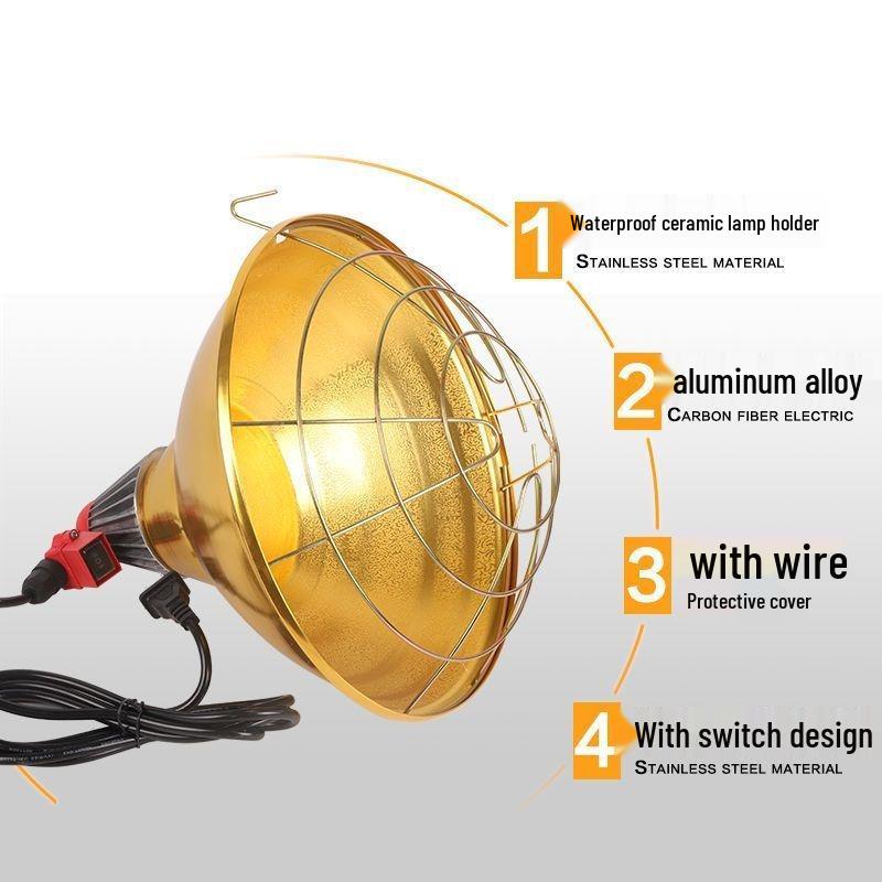 Adjustable EU/US Standard Piglet Warming Lamp Shade, Insulated Heating Cover for Chickens and Pigs