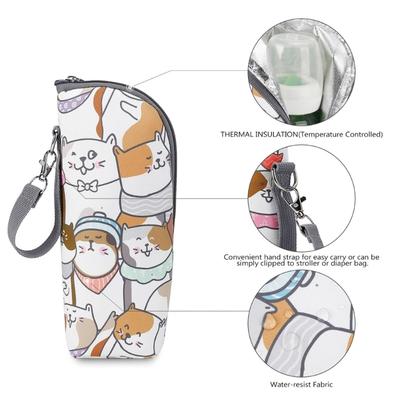 Bolsa Térmica para Mamadeira de Bebê Estampada para Viagem, Estojo de Transporte, Bolsa Térmica Portátil para Mamadeira, Bolsa de Mão Térmica, Bolsa Pendurada para Carrinho de Bebê