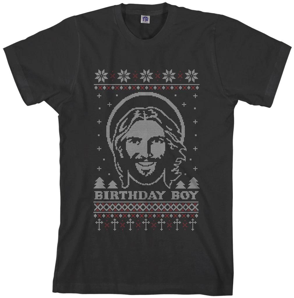Threadrock Men s Birthday Boy Jesus Ugly Christmas Sweater T shirt M