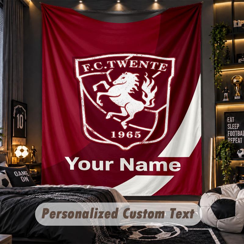 TapestryFC Twente Custom Name Text Personalized Wall Hanging Tapestry Home Wall Decor