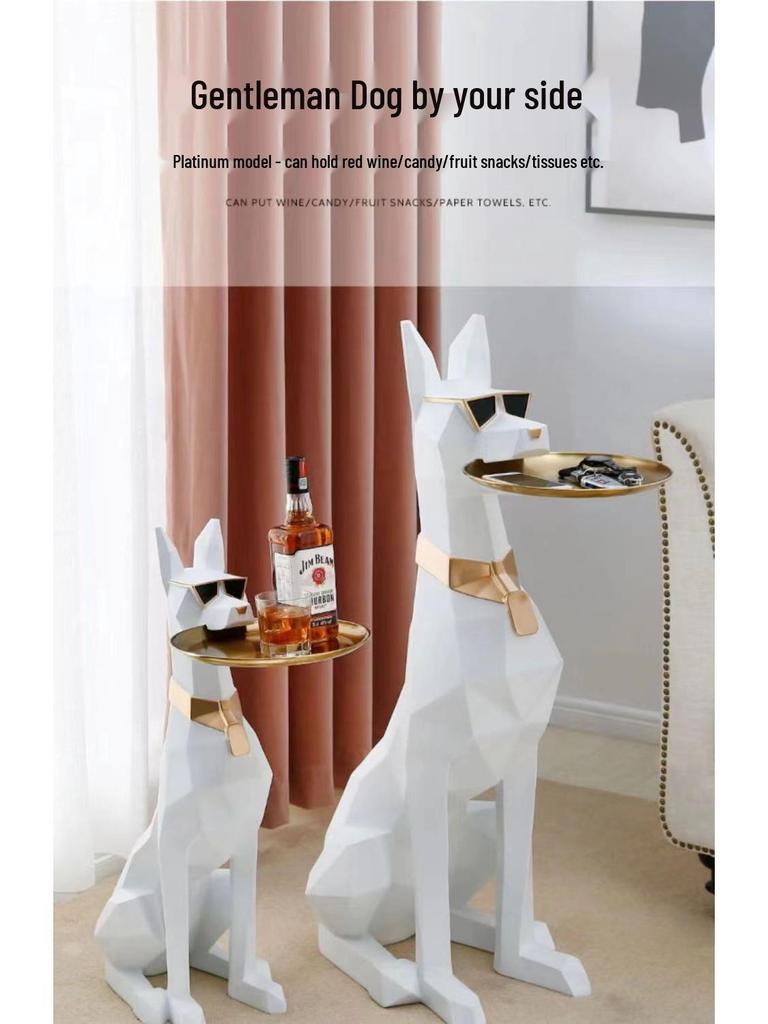 Nordycka Wysokiej Klasy Żywiczna Figurka Psa Dżentelmena Dekoracja Podłogowa