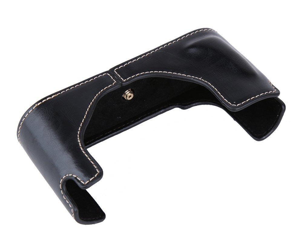 kinokoo Leica M8, M9, ME, and MM Body Case, PU Leather, Synthetic Leather, Lightweight, with Tripod Hole (Black)