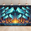 Ghost Forest wall backdrop fabric is suitable for themed parties and can be used in living rooms, bedrooms, and offices.