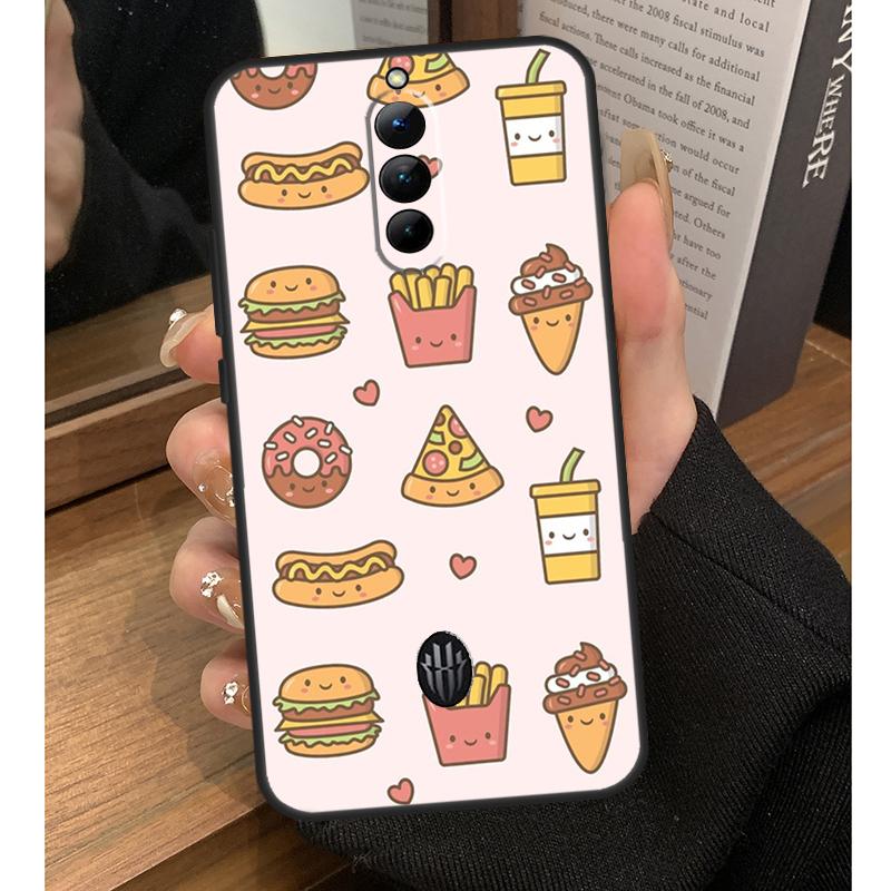 French Fries Burger Pizza Case For Nubia Red Magic 8 9 10 Pro Plus 6 7 6S 7S Pro 5G 6R RedMagic 9S 8S Pro Plus Coque