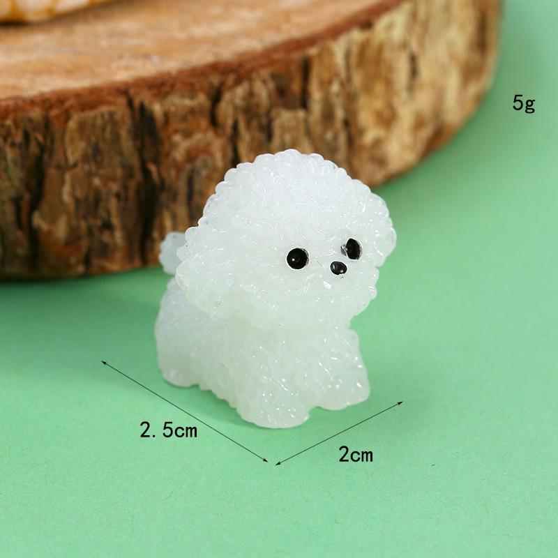 Luminous Bichon Frise Micro Ornament - DIY Resin Jewelry & Car Décor