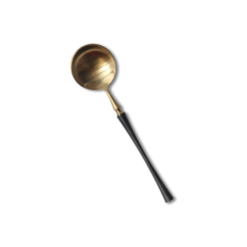 Belle Gold Black Spoon Cutlery Dessert Tableware