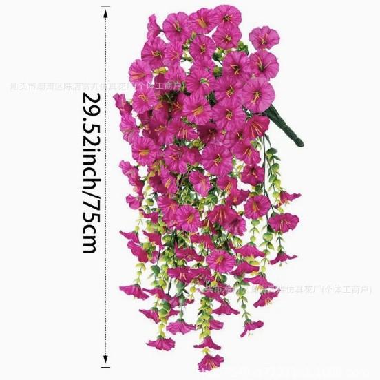 Wall Hanging Artificial Morning Glory Vine Eucalyptus Fake Flower Garden Ornament