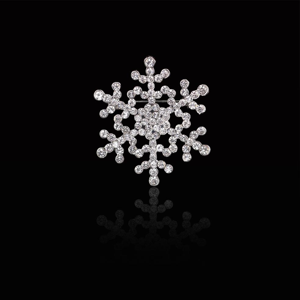 

Рождественская снежинка брошь высокого качества горный хрусталь сплав брошь булавка универсальная одежда аксессуары брошь для женщин серебряный