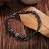 Irregular Black Magnetic Oval Bead Anklet with AB Color for Women