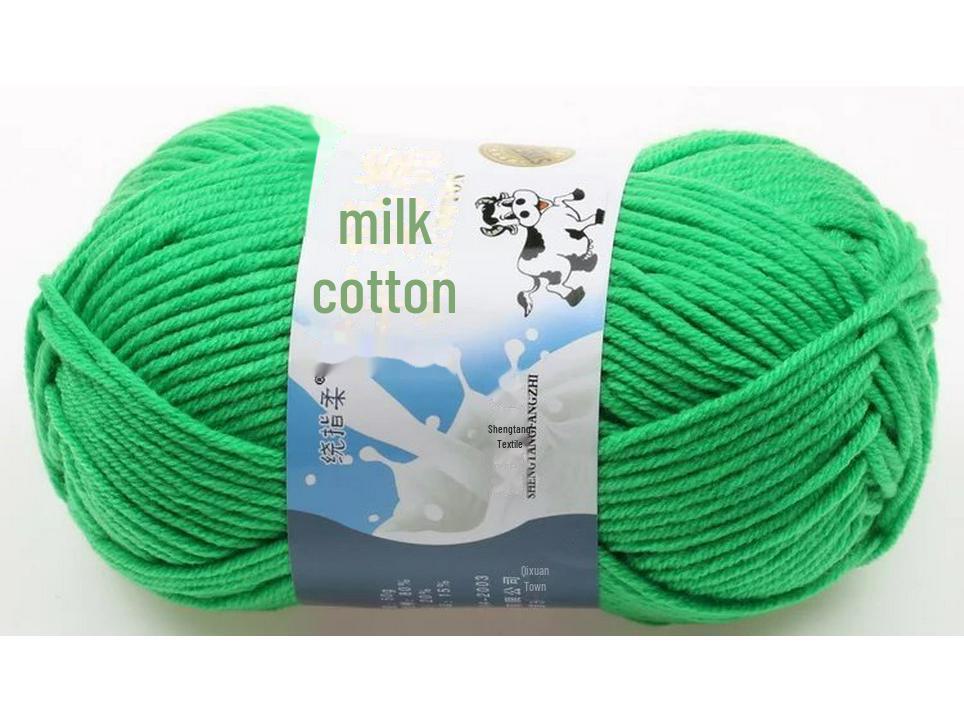 5-Strand Milk Cotton Baby Wool Hat & Scarf Hand-Woven Medium-Thick Yarn Set