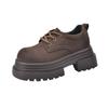 Frosted Leather Muffin Small Leather Shoes Women's Spring Women's Models, Small People Gain Height and Big Head