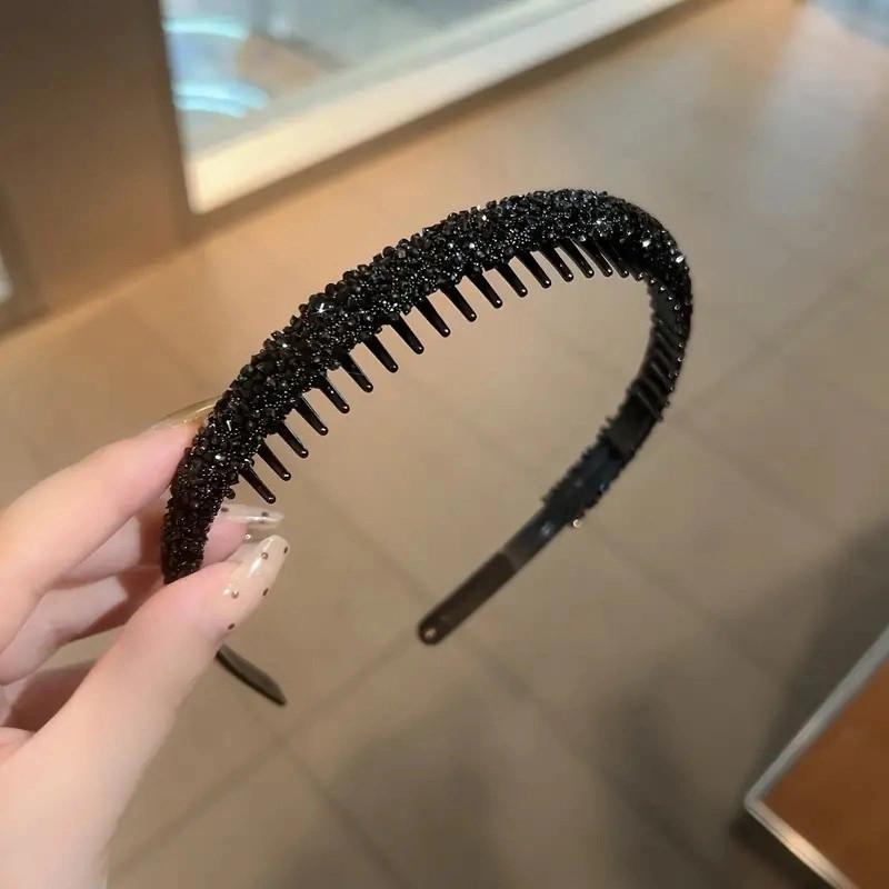 

Rhinestone Non-slip Hair Band High Cranial Crown Broken Hair Finishing Headband Face Wash Versatile Hair Accessories