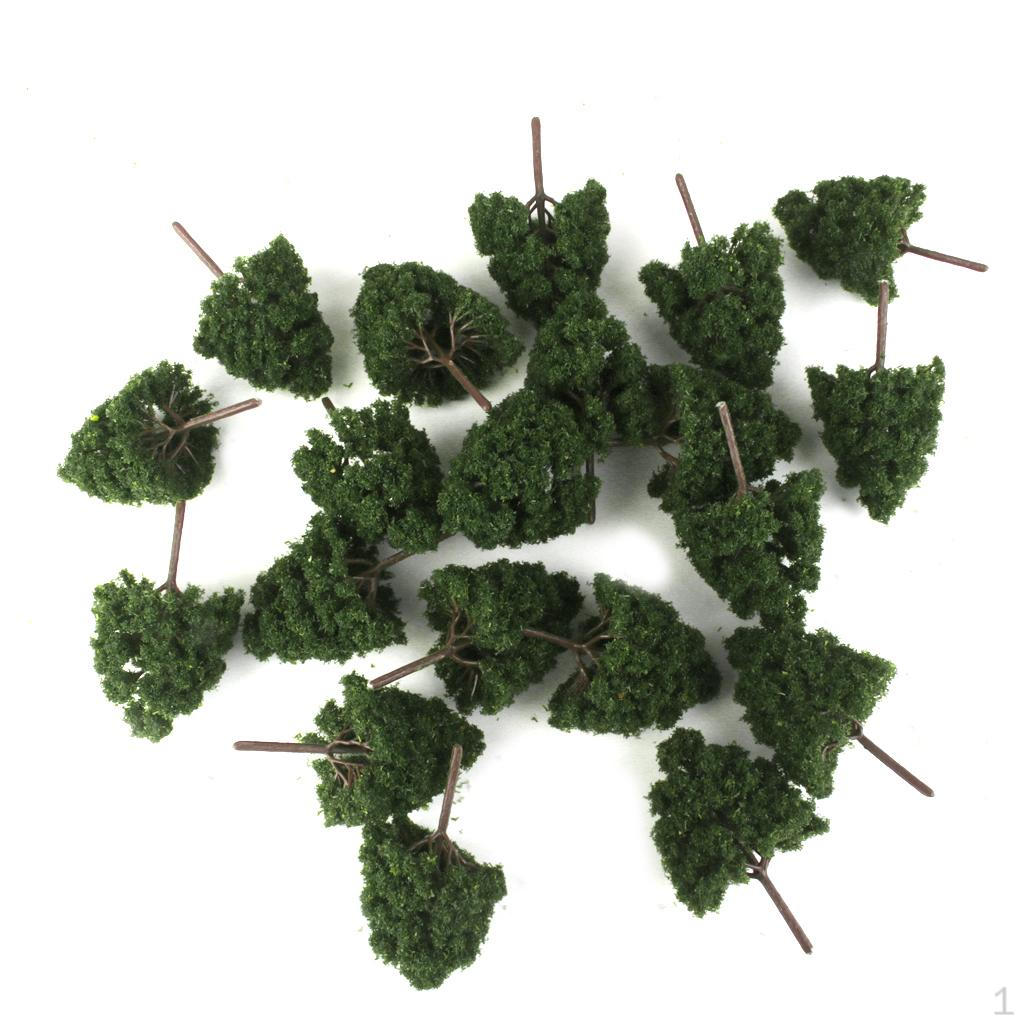 25pcs Miniature Plastic Trees for Model Railways Train Layouts