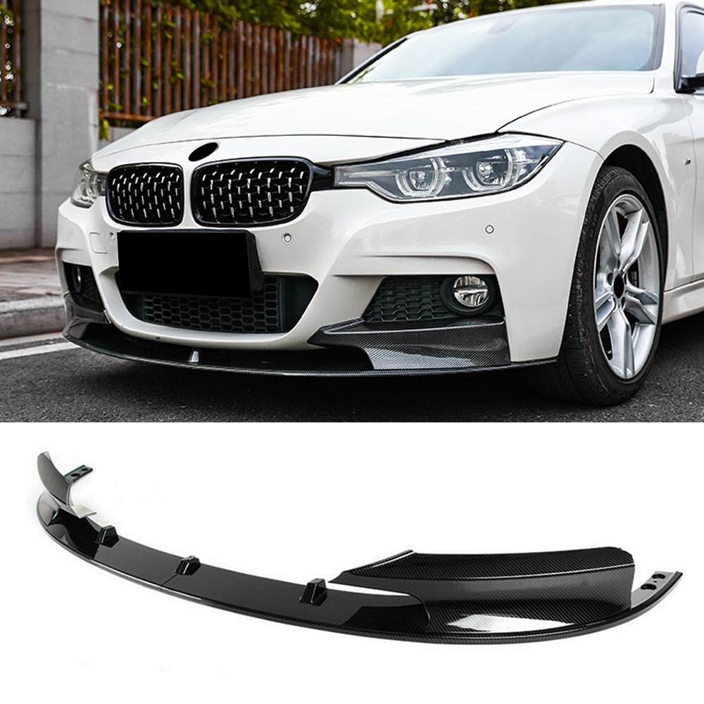 Spoiler Deflettori Labbra Sottoparaurti Anteriore Lucido Nero Aspetto Carbonio ABS Per BMW F30 F31 M Sport 2012 - 2018 Protezione Paraurti Serie 3