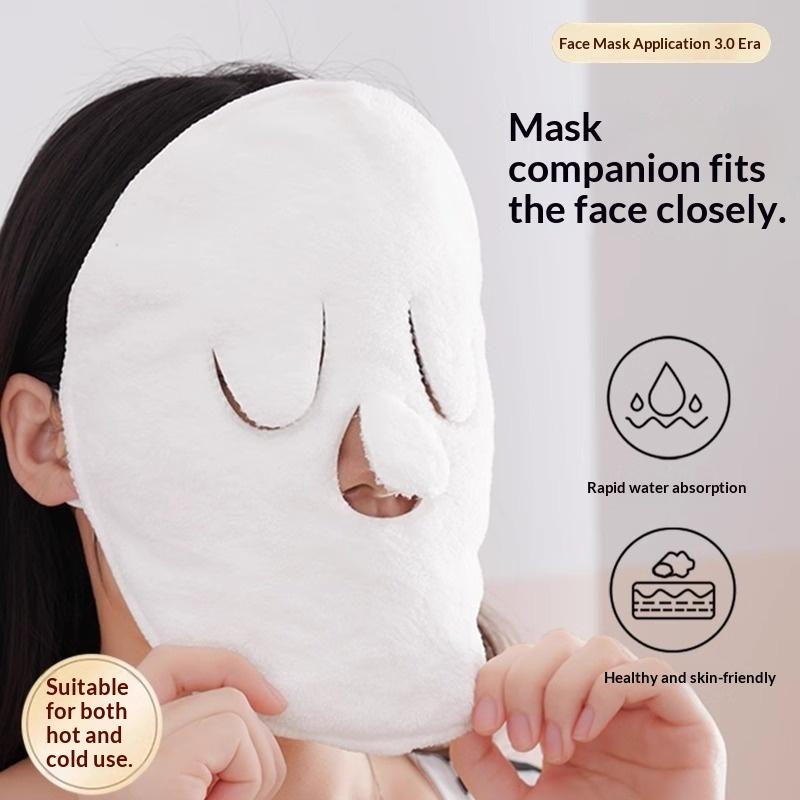 Cold & Hot Dual Use Steam Face Towel Hanging Ear Design Anti-Bacterial Soft Material for Daily Skincare Pore Minimizing